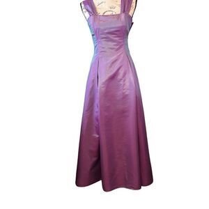 Gunne Sax Jessica McClintock Purple Metallic Maxi Long Gown Boho Dress 5